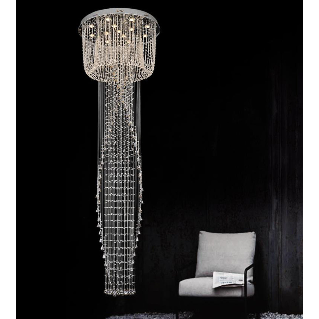 Hallway 13 Light Chandelier With Chrome Finish