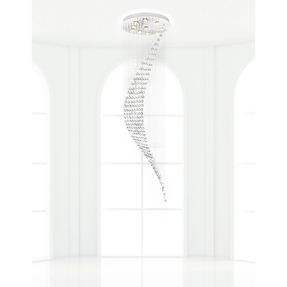 Ribbon 10 Light 26in Chrome Chandelier