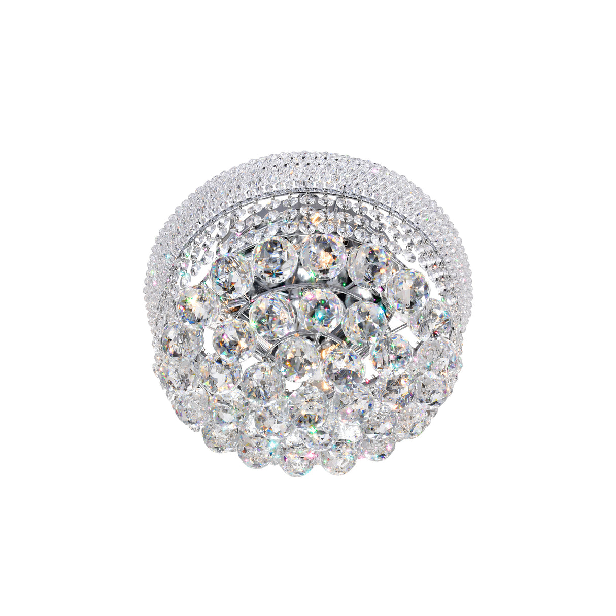 Empire 4 Light 14in Chrome Flush Mount with Crystals
