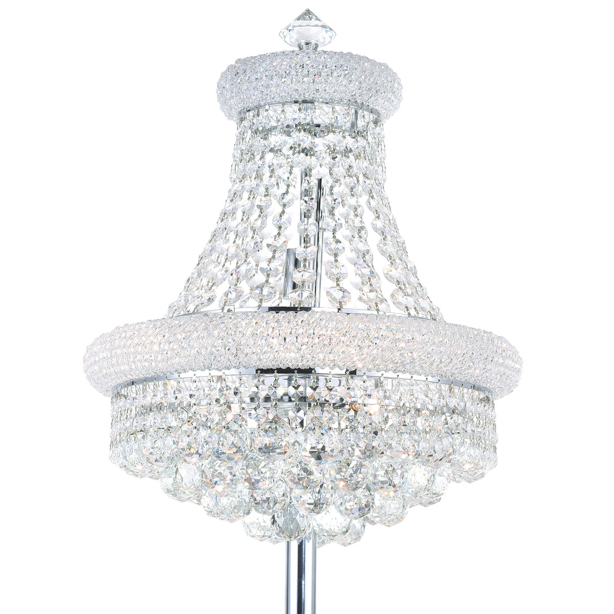 Empire 8 Light 18in Chrome Floor Lamp with Crystals