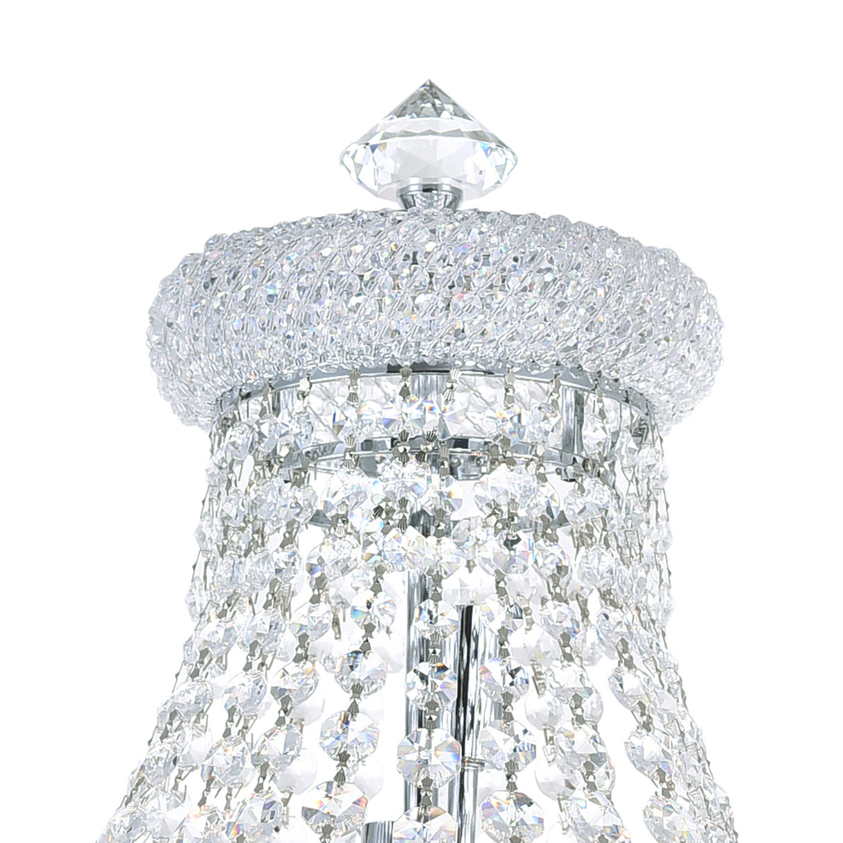 Empire 8 Light 18in Chrome Floor Lamp with Crystals