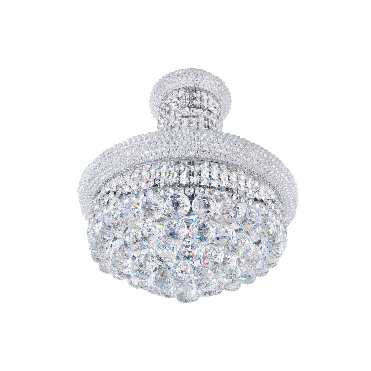 Empire 8 Light 18in Chrome Down Chandelier with Crystals