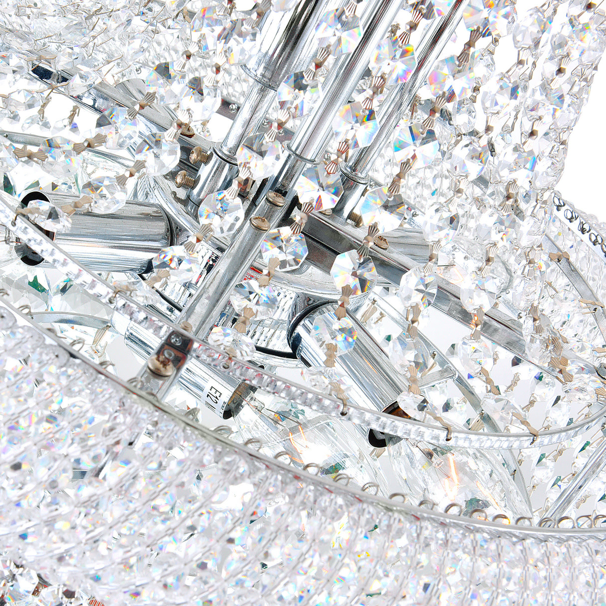 Empire 14 Light 20in Chrome Down Chandelier with Crystals