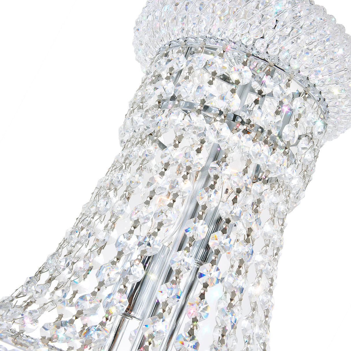 Empire 17 Light 24in Chrome Down Chandelier with Crystals
