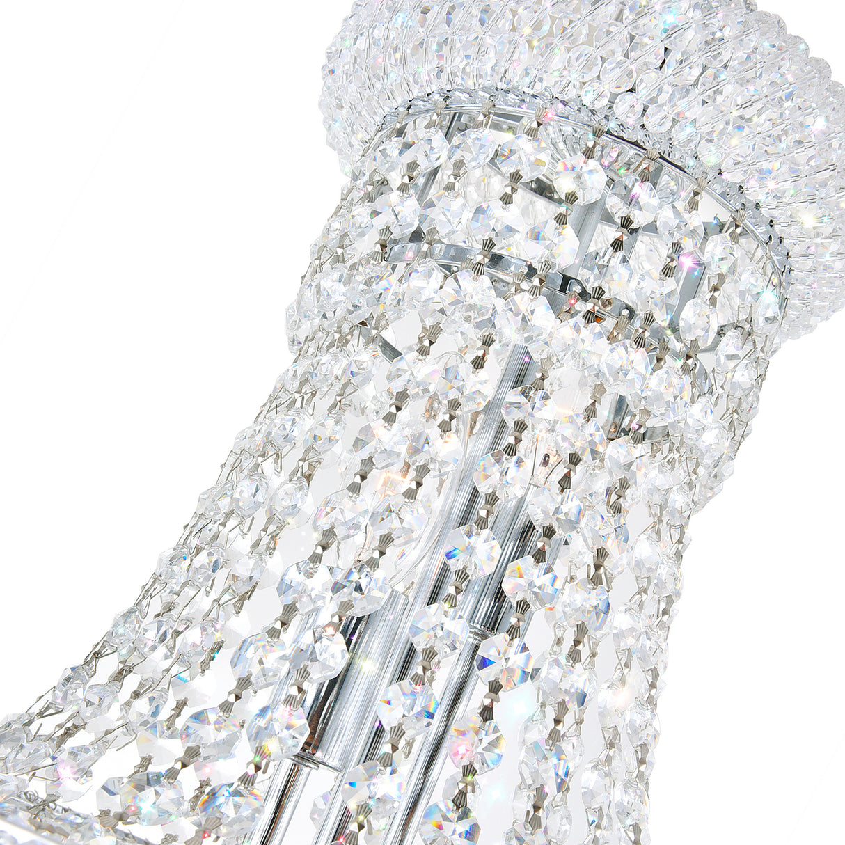 Empire 18 Light 28in Chrome Down Chandelier with Crystals