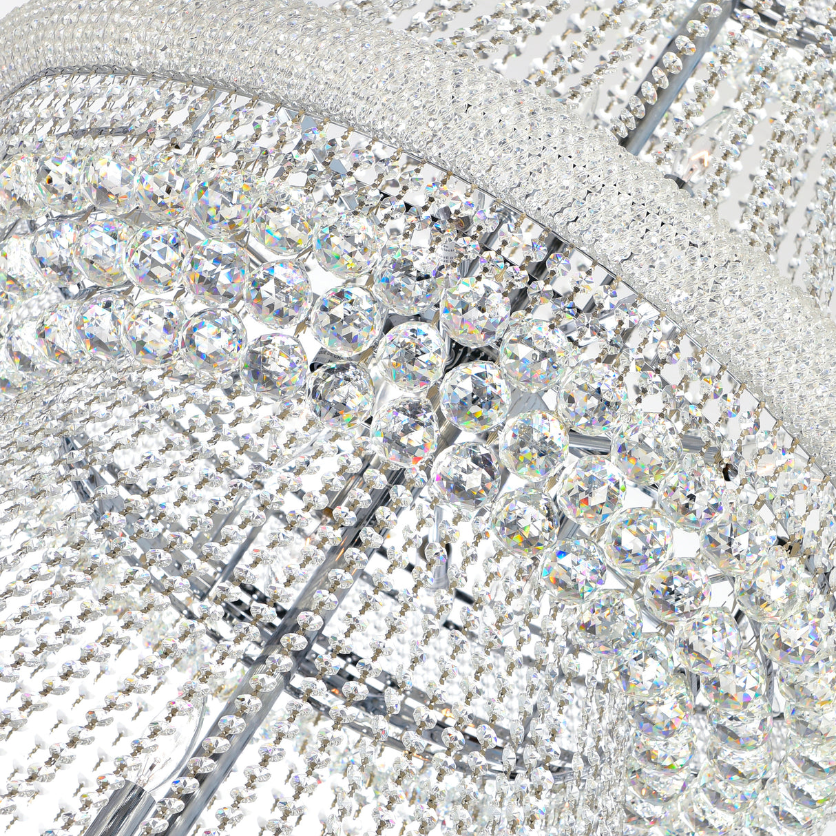 Empire 42 Light 50in Chrome Down Chandelier with Crystals