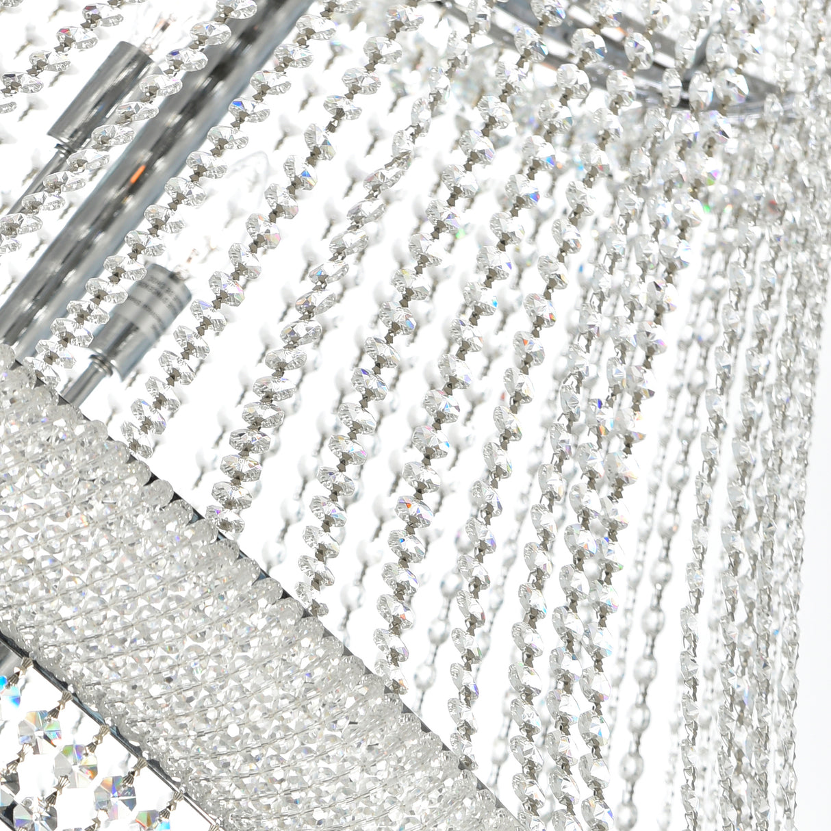 Empire 42 Light 50in Chrome Down Chandelier with Crystals