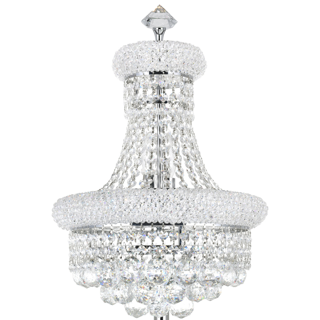 Empire 6 Light 14in Chrome Table Lamp with Crystals