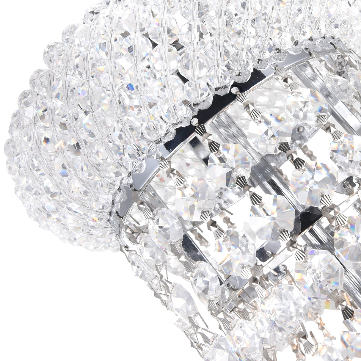 Empire 6 Light 14in Chrome Table Lamp with Crystals