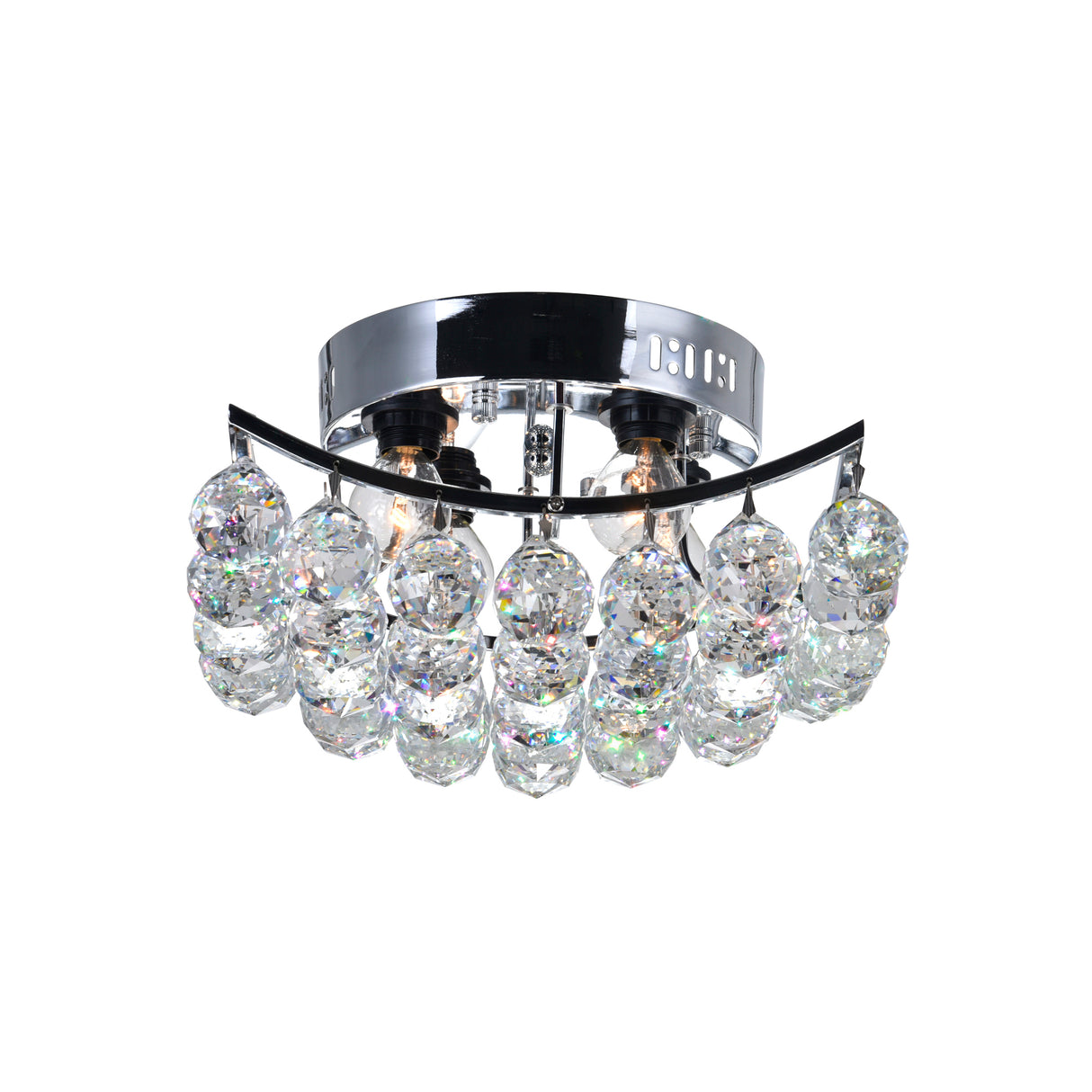 Queen 4 Light Flush Mount With Chrome Finish