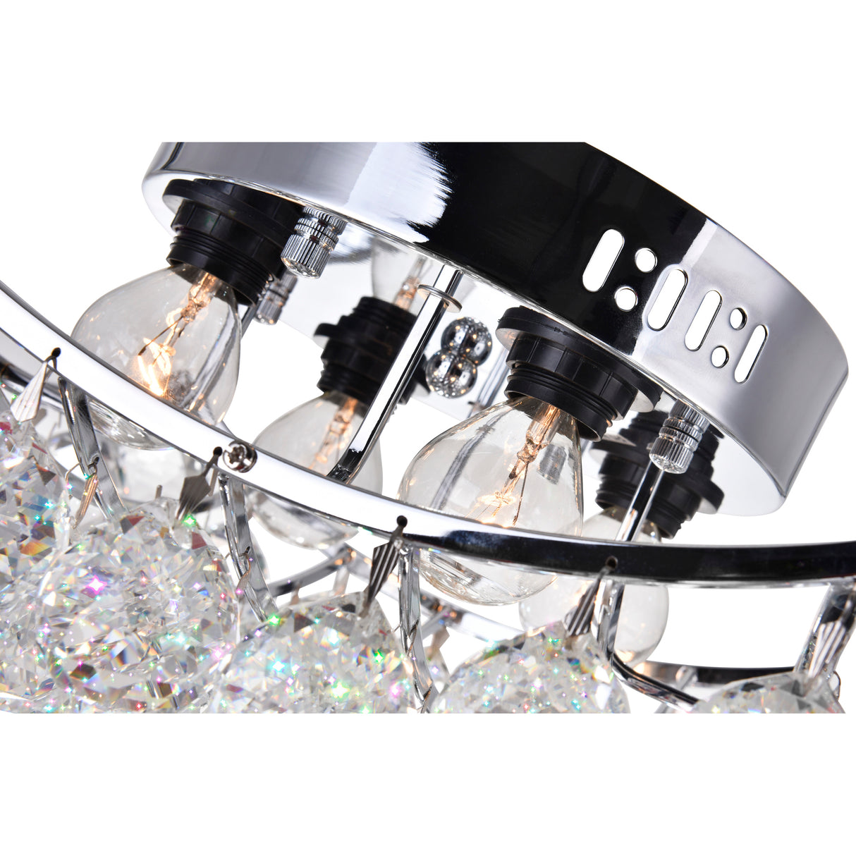 Queen 4 Light Flush Mount With Chrome Finish