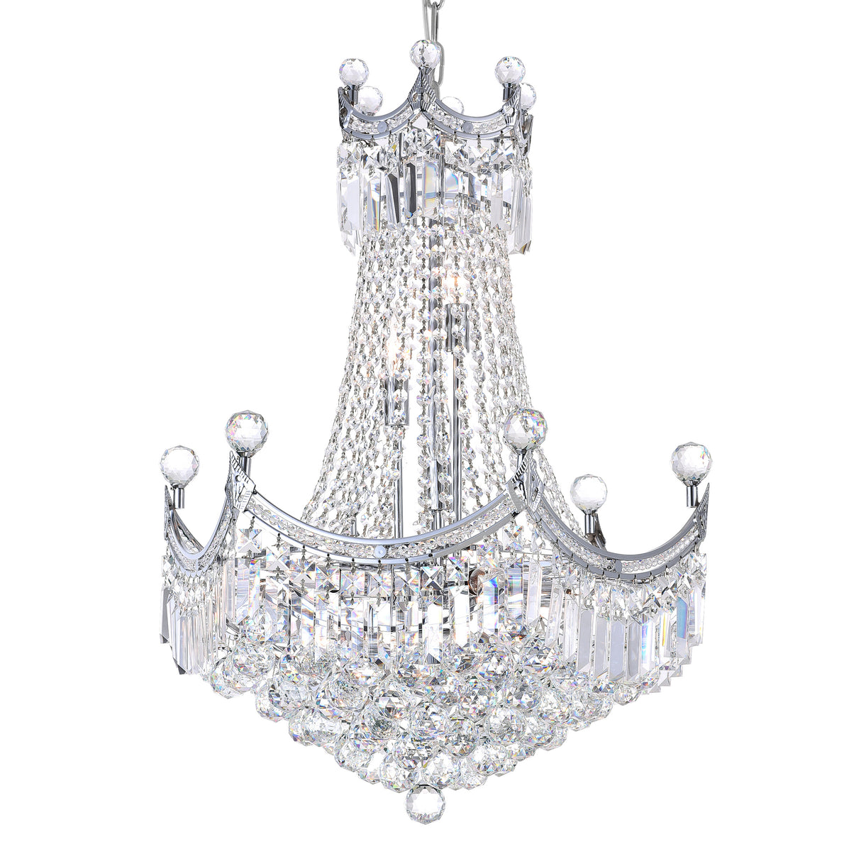 Amanda 11 Light Down Chandelier With Chrome Finish