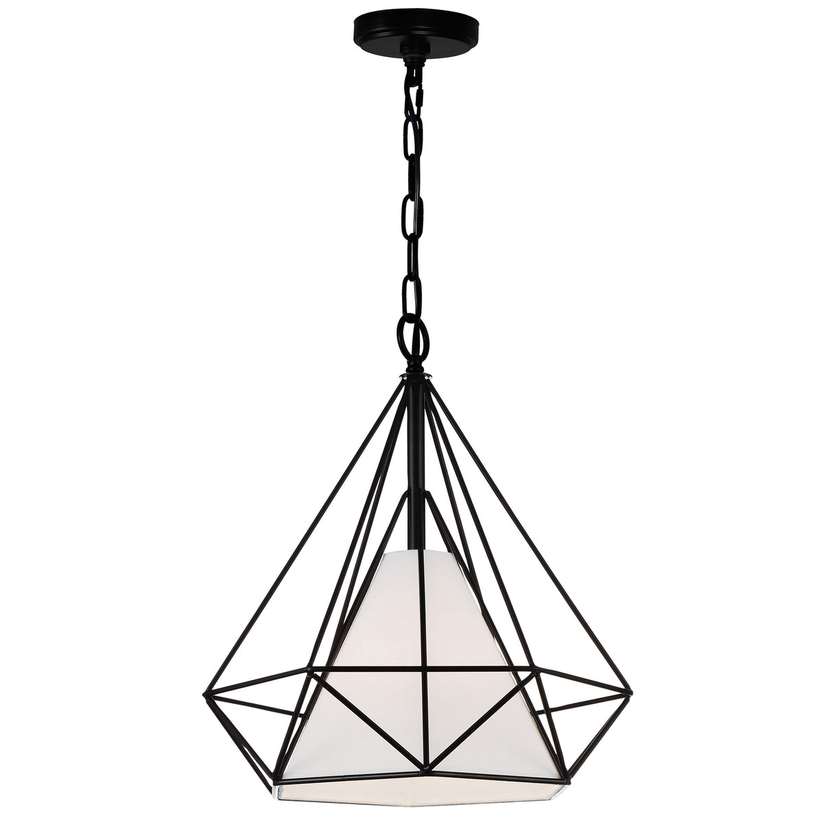 Diamond 1 Light 18in Black Down Pendant