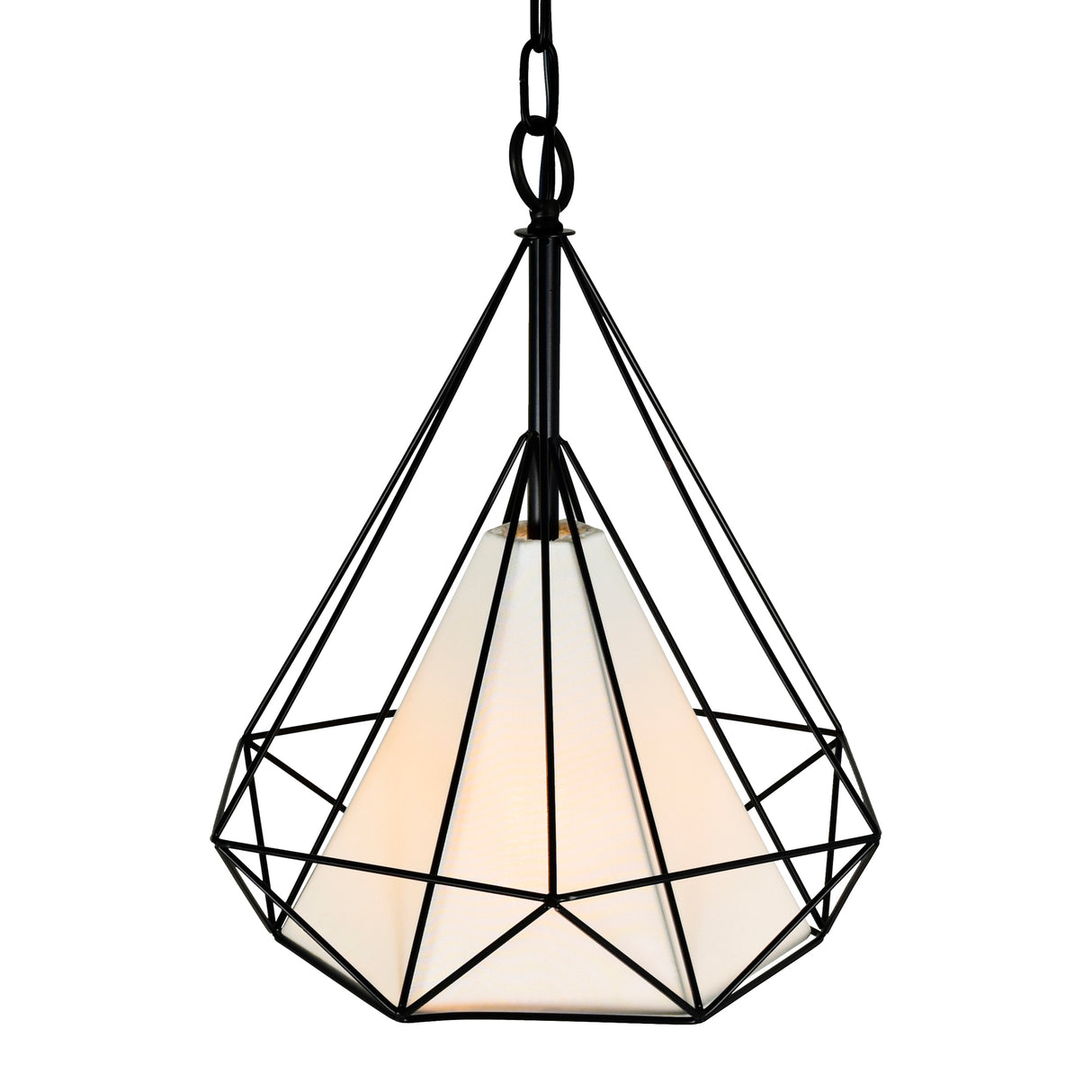 Diamond 1 Light 20in Black Down Pendant