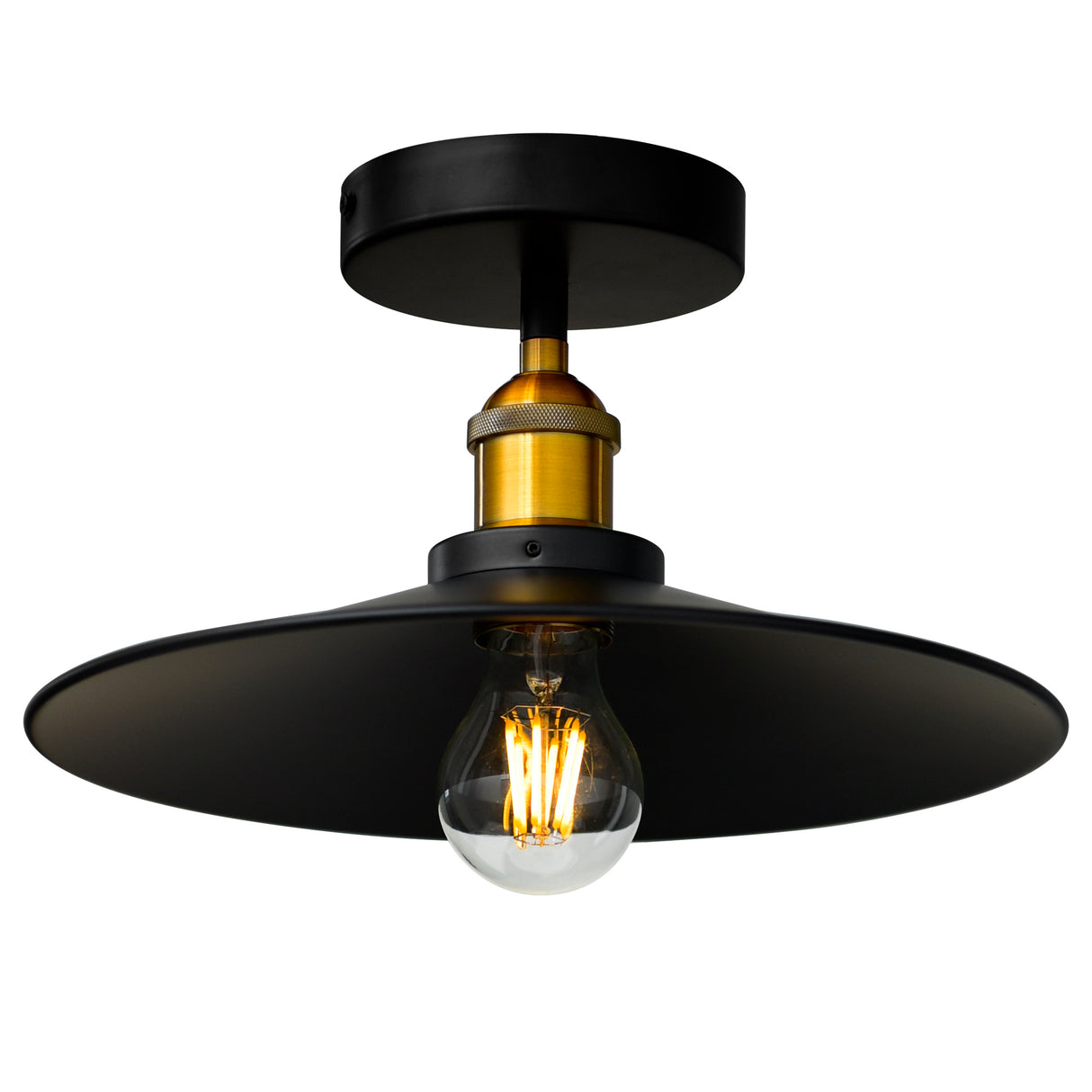 Brave 1 Light Black Flush Mount