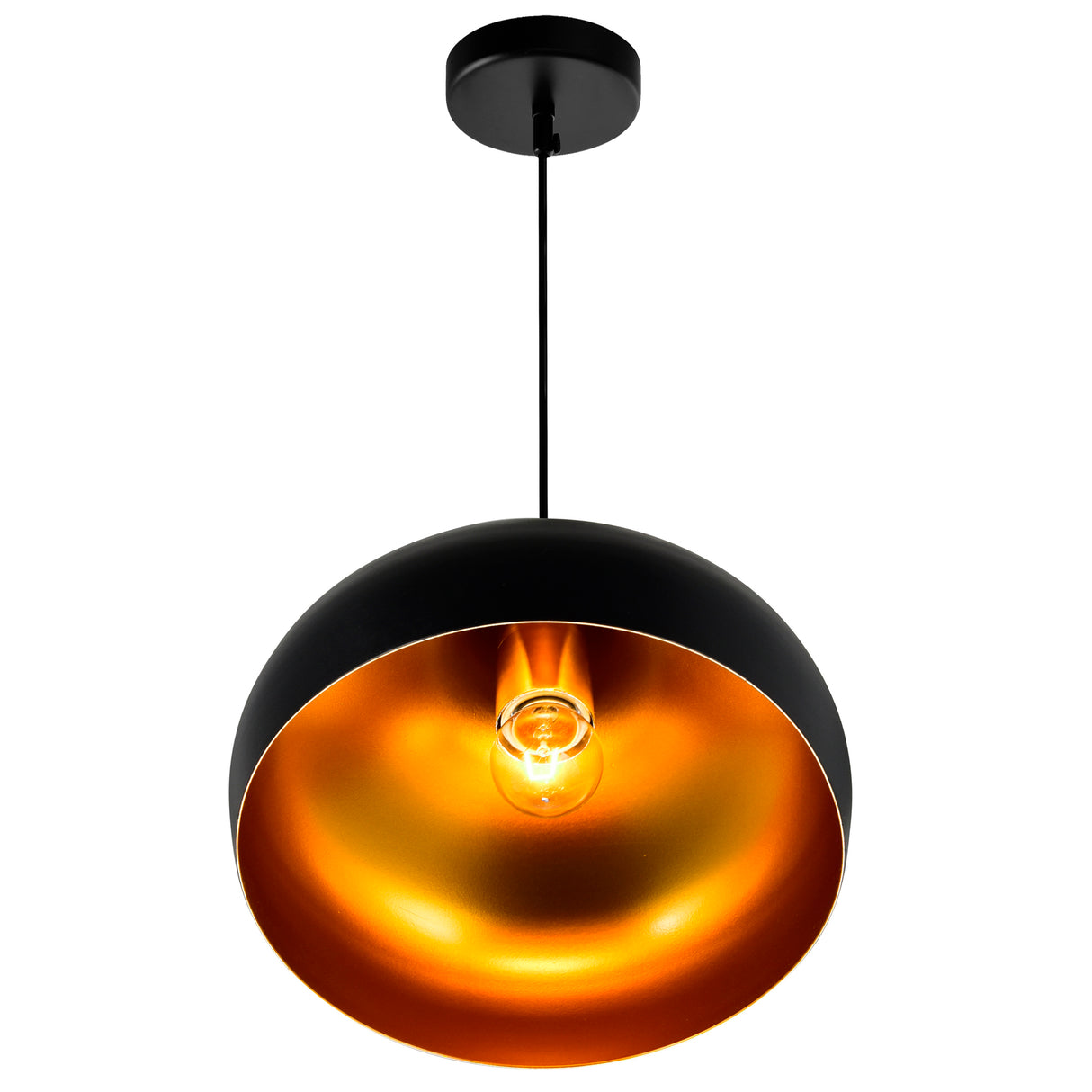 Dynamic 1 Light 9in Black Down Pendant