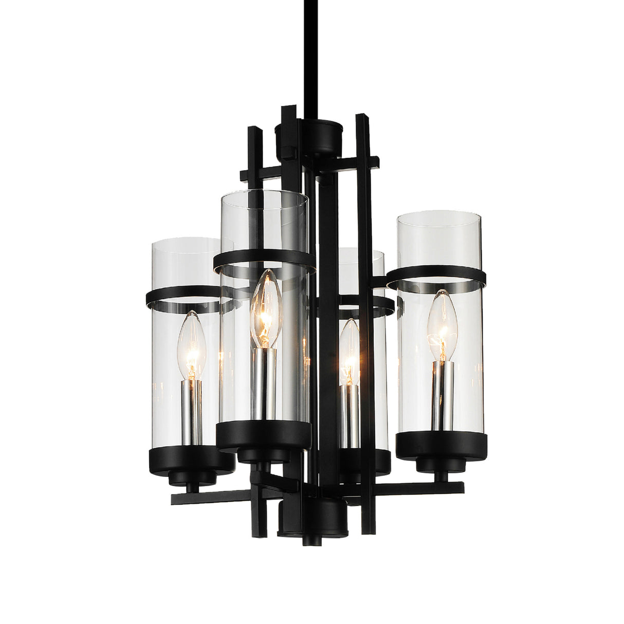 Sierra 4 Light 14in Black Mini Pendant