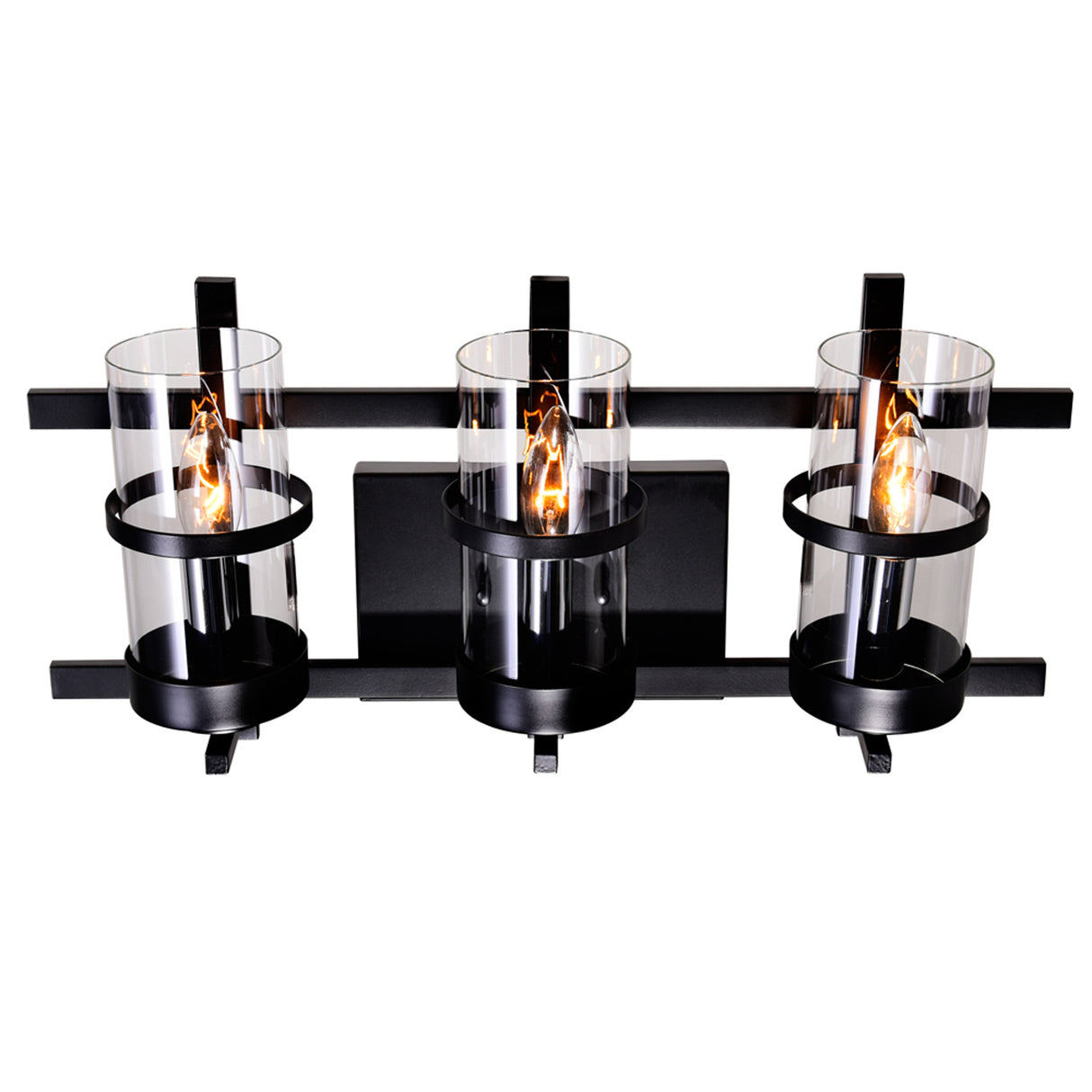 Sierra 3 Light 21in Black Vanity Light