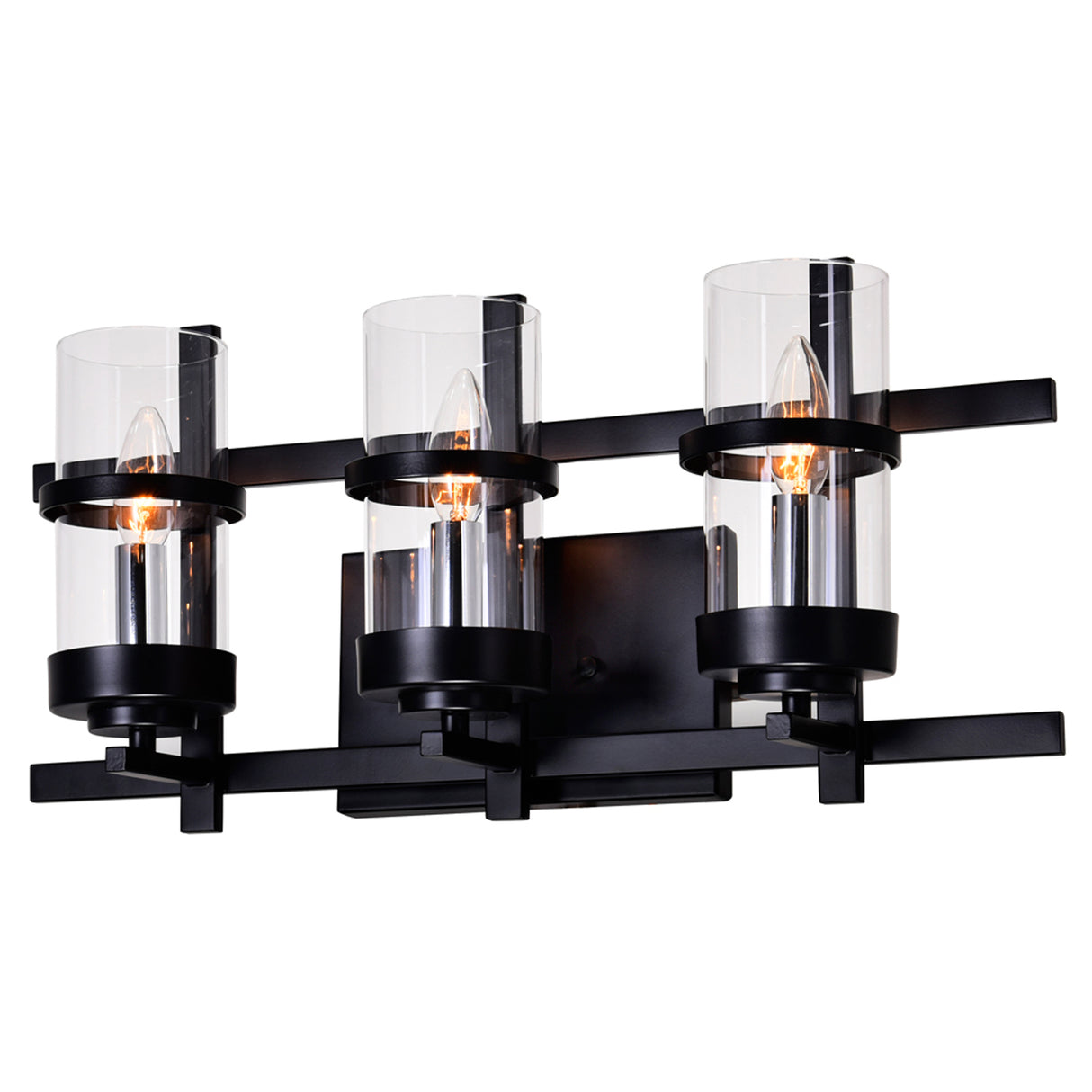 Sierra 3 Light 21in Black Vanity Light