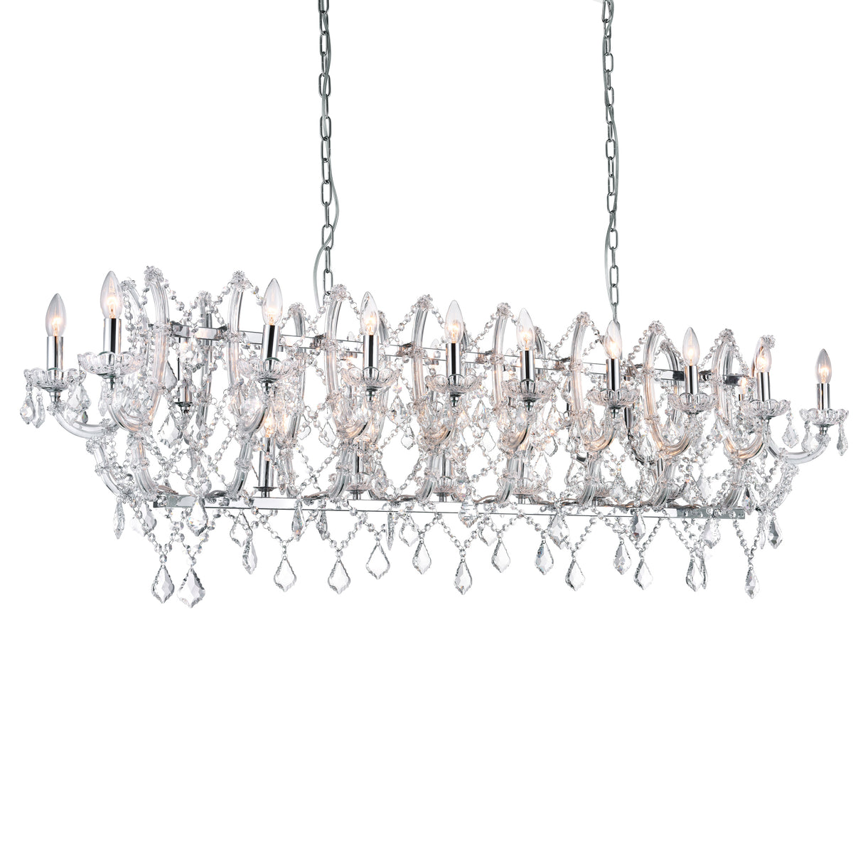 Aleka 24 Light Candle Chandelier With Chrome Finish