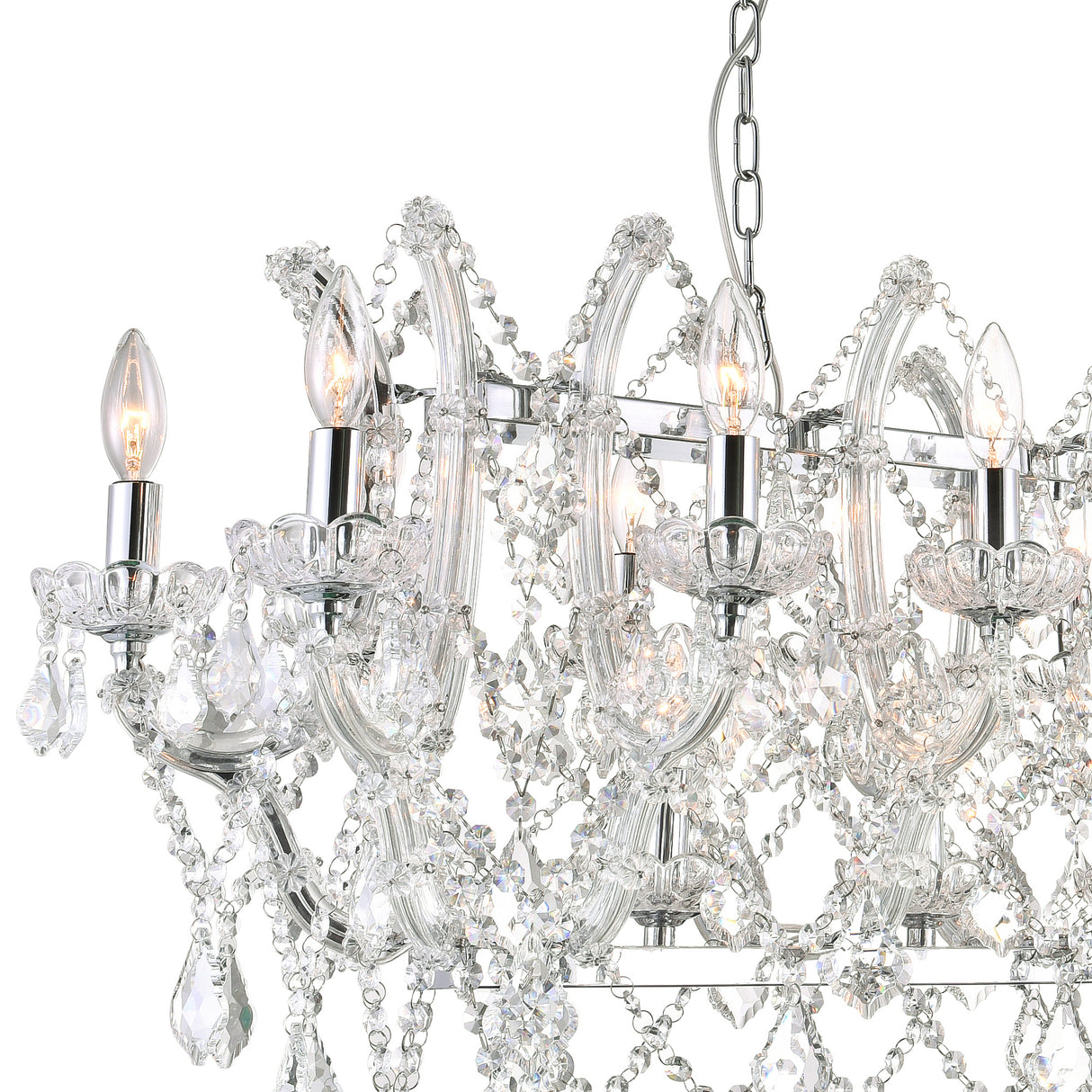 Aleka 24 Light Candle Chandelier With Chrome Finish