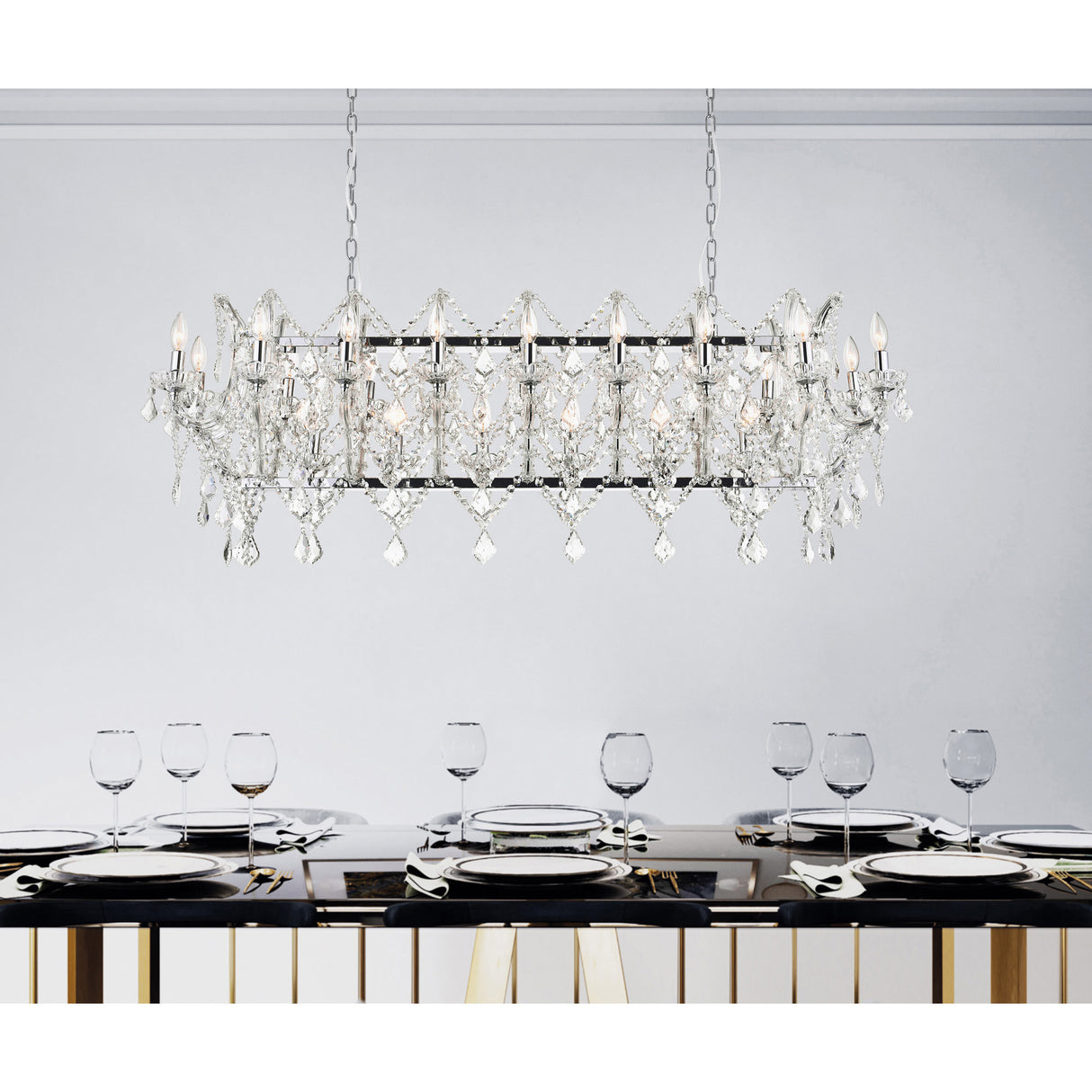 Aleka 24 Light Candle Chandelier With Chrome Finish