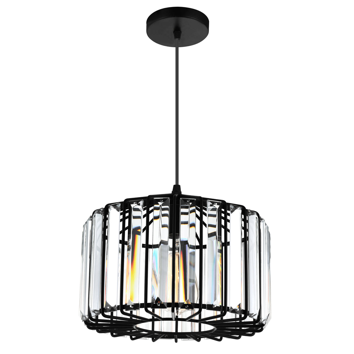 Alethia 1 Light Black Drum Shade Pendant