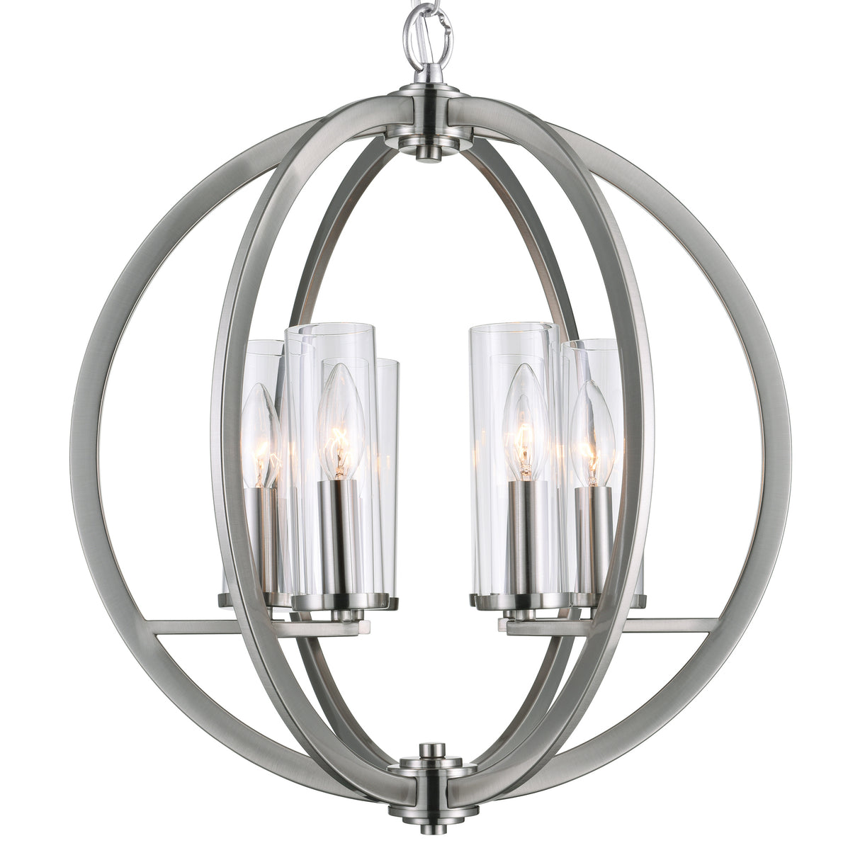Elton 6 Light Chandelier With Satin Nickel Finish