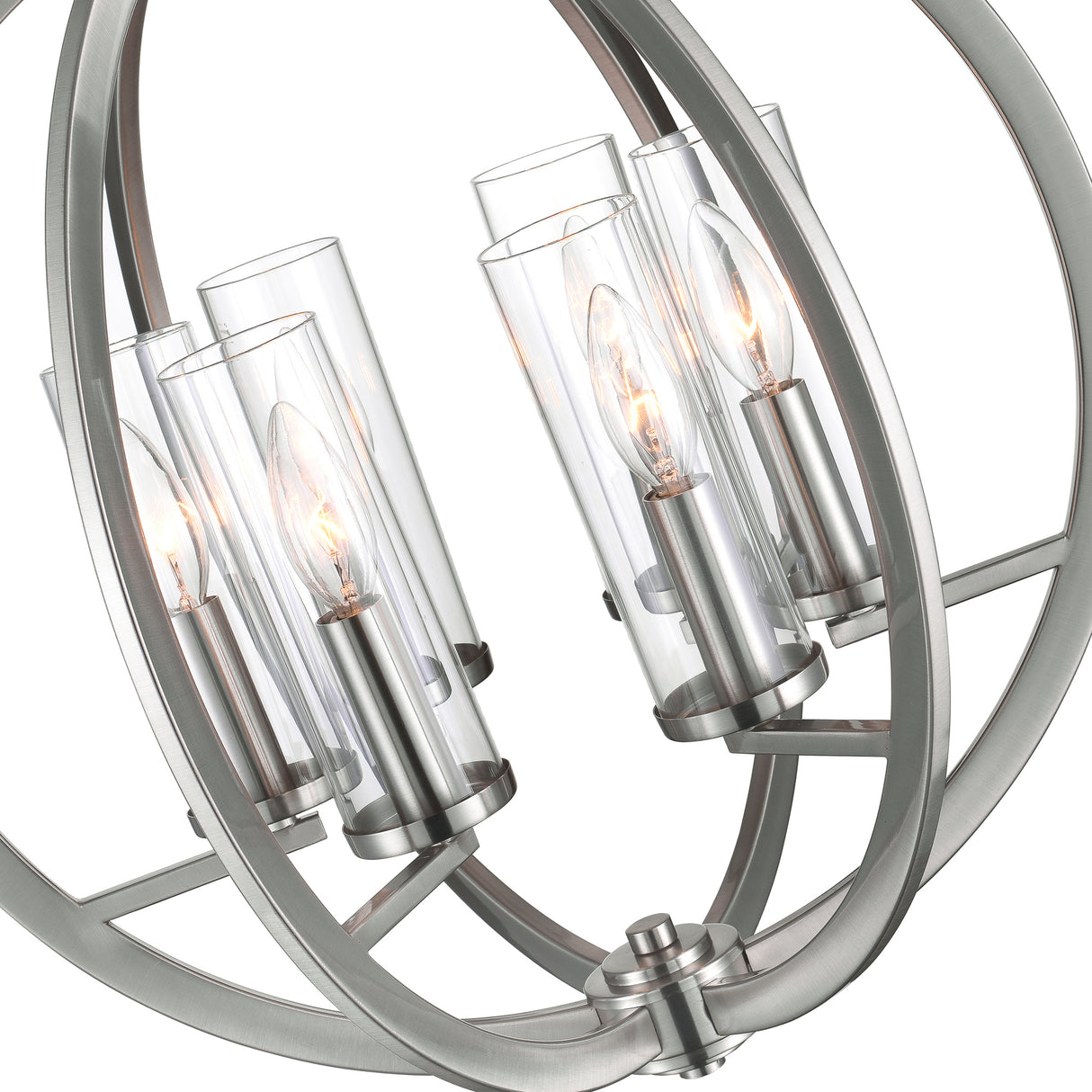 Elton 6 Light Chandelier With Satin Nickel Finish