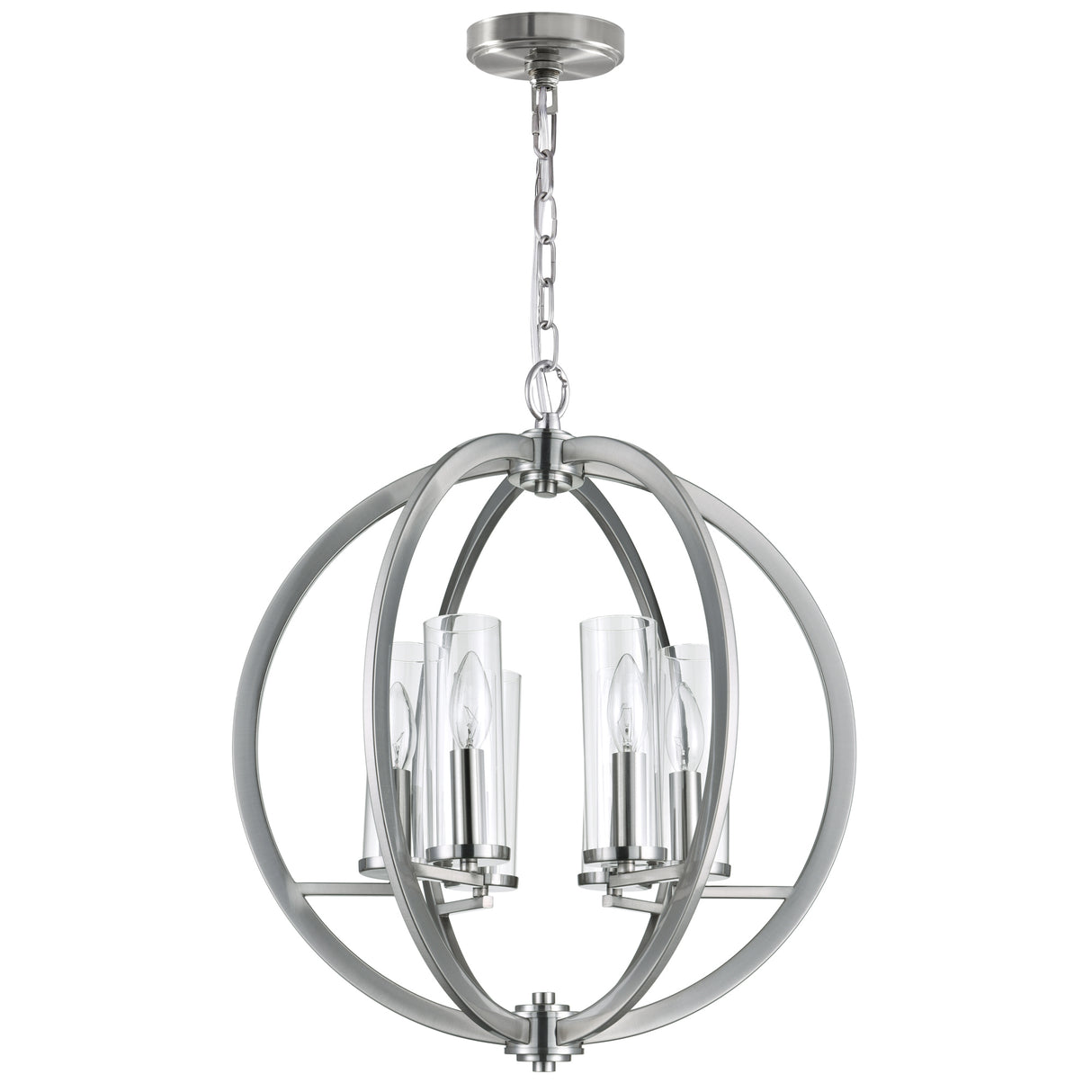 Elton 6 Light Chandelier With Satin Nickel Finish