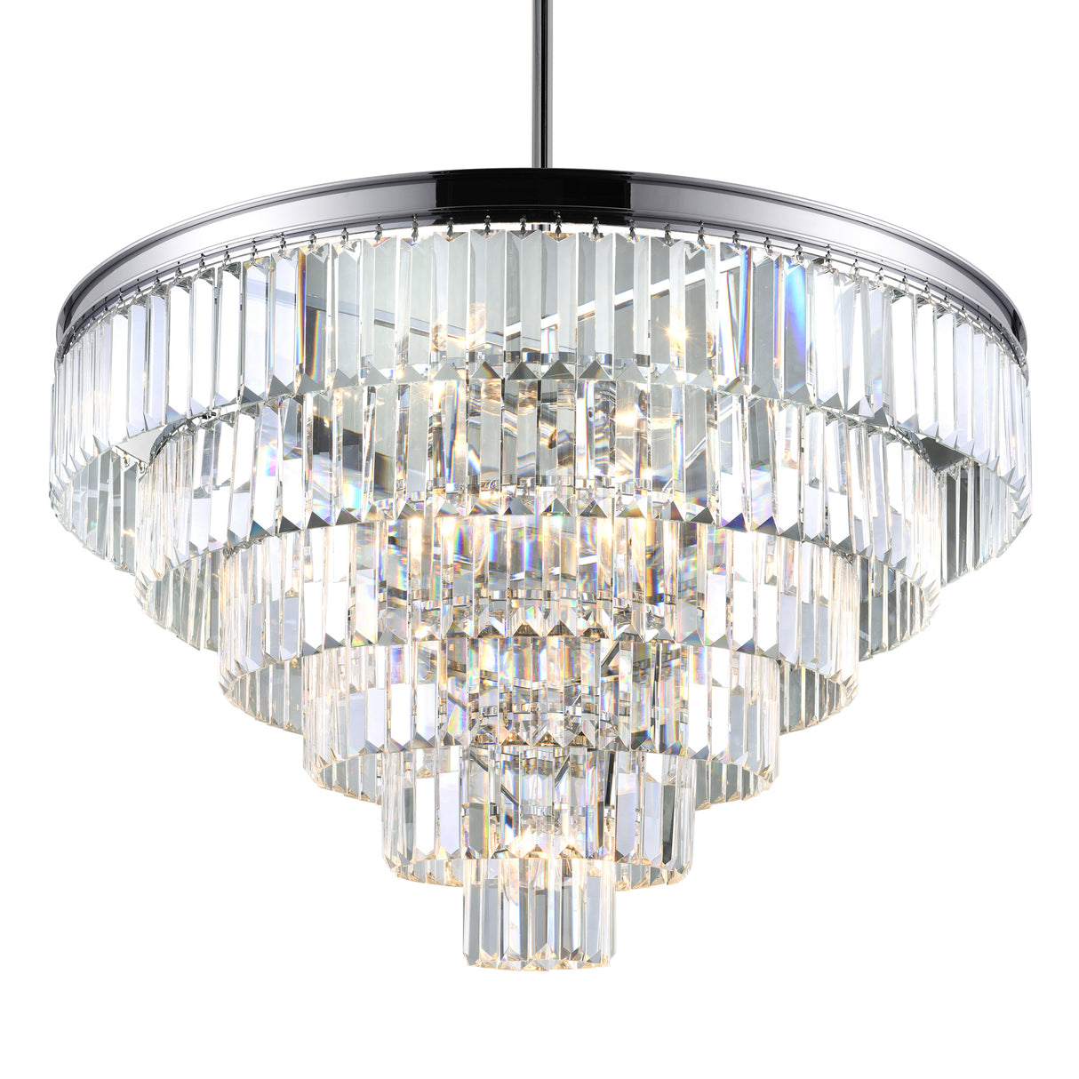 Weiss 15 Light Chrome Down Chandelier