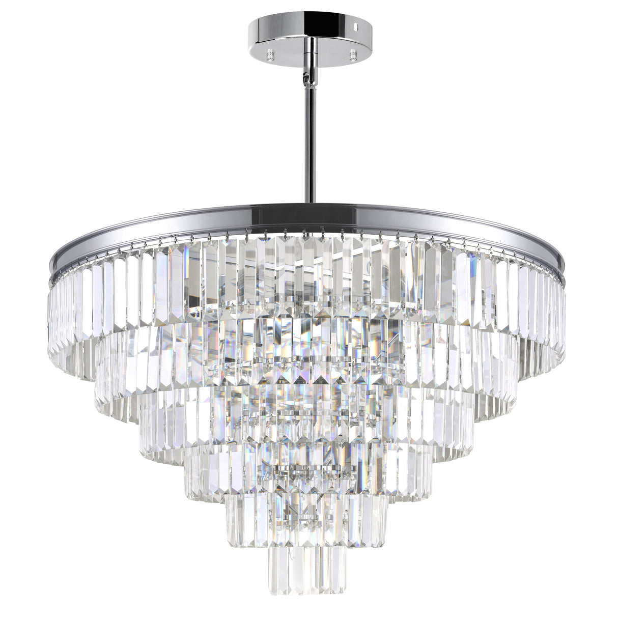 Weiss 15 Light Chrome Down Chandelier