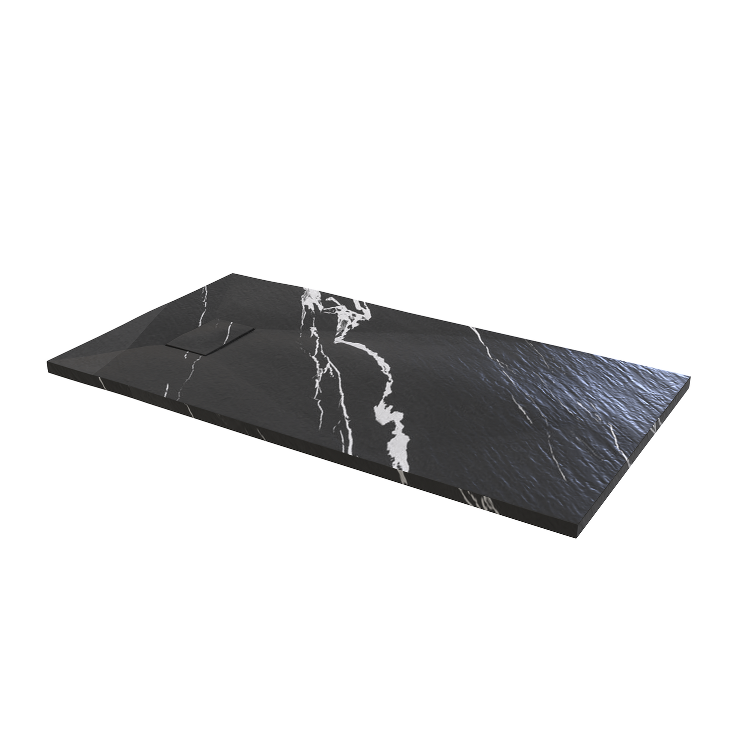 60" x 76" Frameless Shower Door with Chrome - Solid Surface Shower Base Tray - Shower Kit with covered drain - and 5pc Shower Wall System