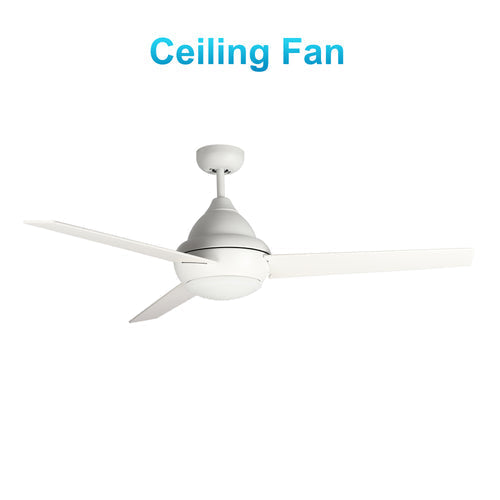 KENDRICK 52" In. White/White 3 Blade Smart Ceiling Fan with LED Light Kit Works with LED Light Kit & Remote Control