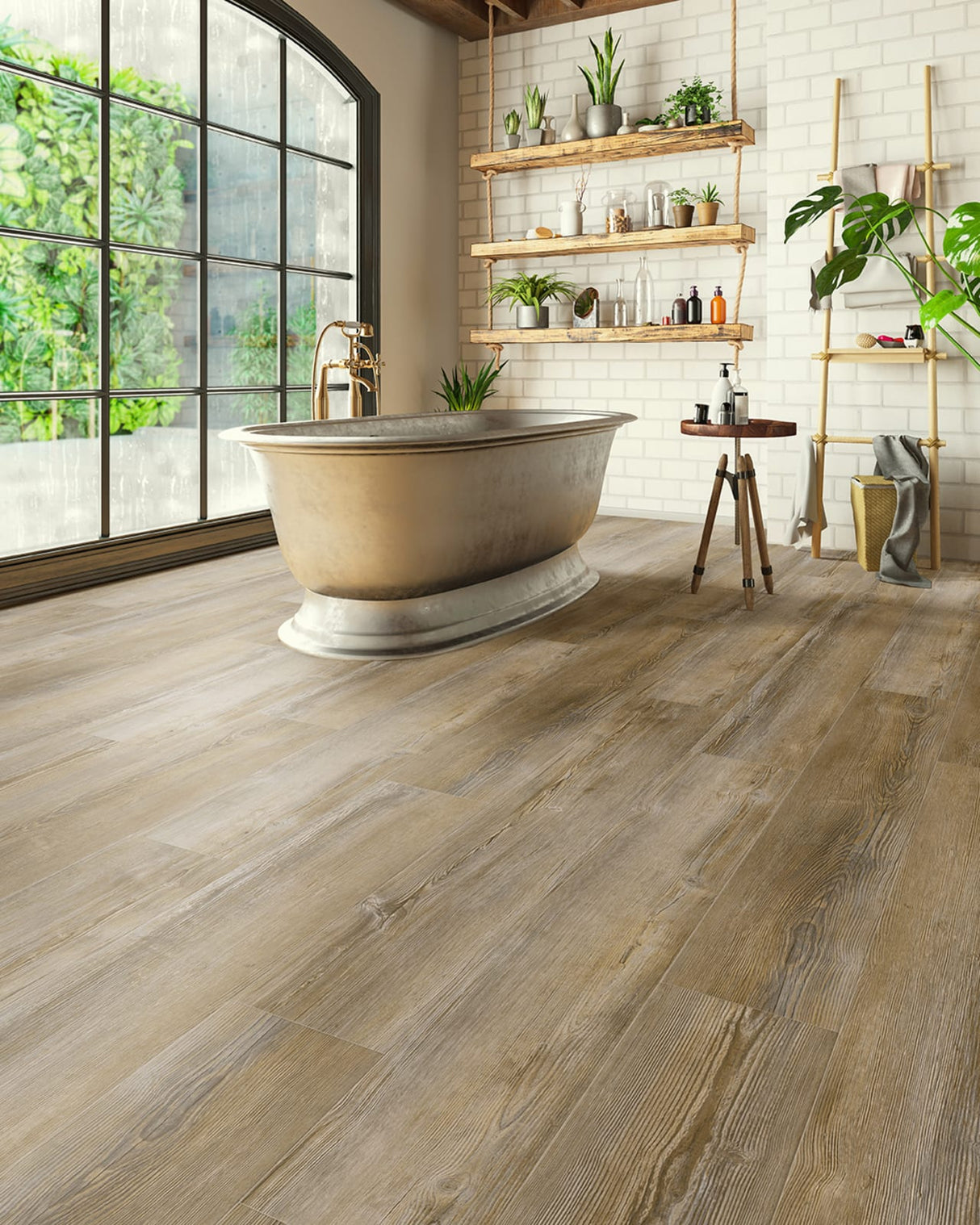 WPC Luxury Vinyl Flooring, Click Lock Floating, Atlas, 9" X 71" X 12mm, 30 mil Wear Layer - Colossal Collection (17.67 SQFT/CTN)