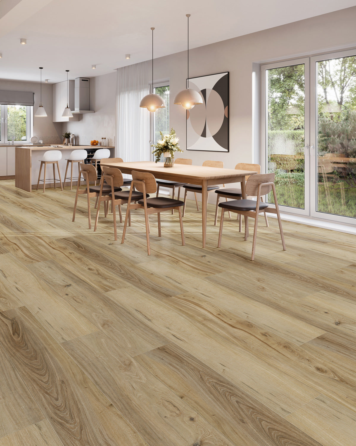 WPC Luxury Vinyl Flooring, Click Lock Floating, Tigris, 9" X 71" X 12mm, 30 mil Wear Layer - Colossal Collection (17.67 SQFT/CTN)