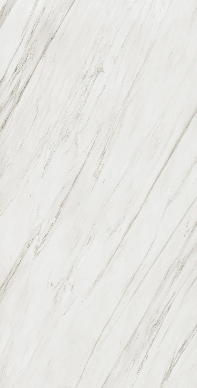 64 x 127 in Calacatta Cremo Block 31 Bookmatch Cut Honed Colorsync Sintered Slab 12 mm / 0.47 in