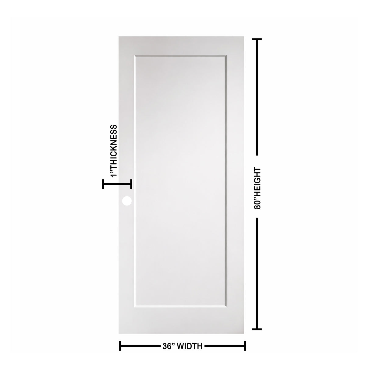 Ivanees 1-Panel Hollow Core Molded Shaker Door Slab - Madison 80 Inch Height