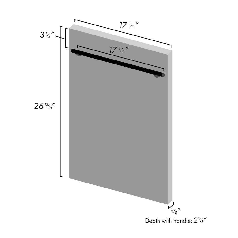 ZLINE 18 in. Dishwasher Panel in White Matte with Modern Handle (DP-WM-H-18)