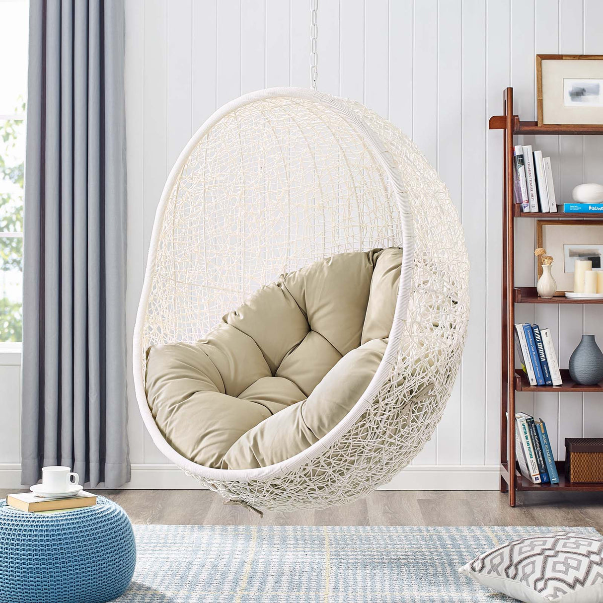 Hide Sunbrella Fabric Swing Outdoor Patio Lounge Chair Without Stand