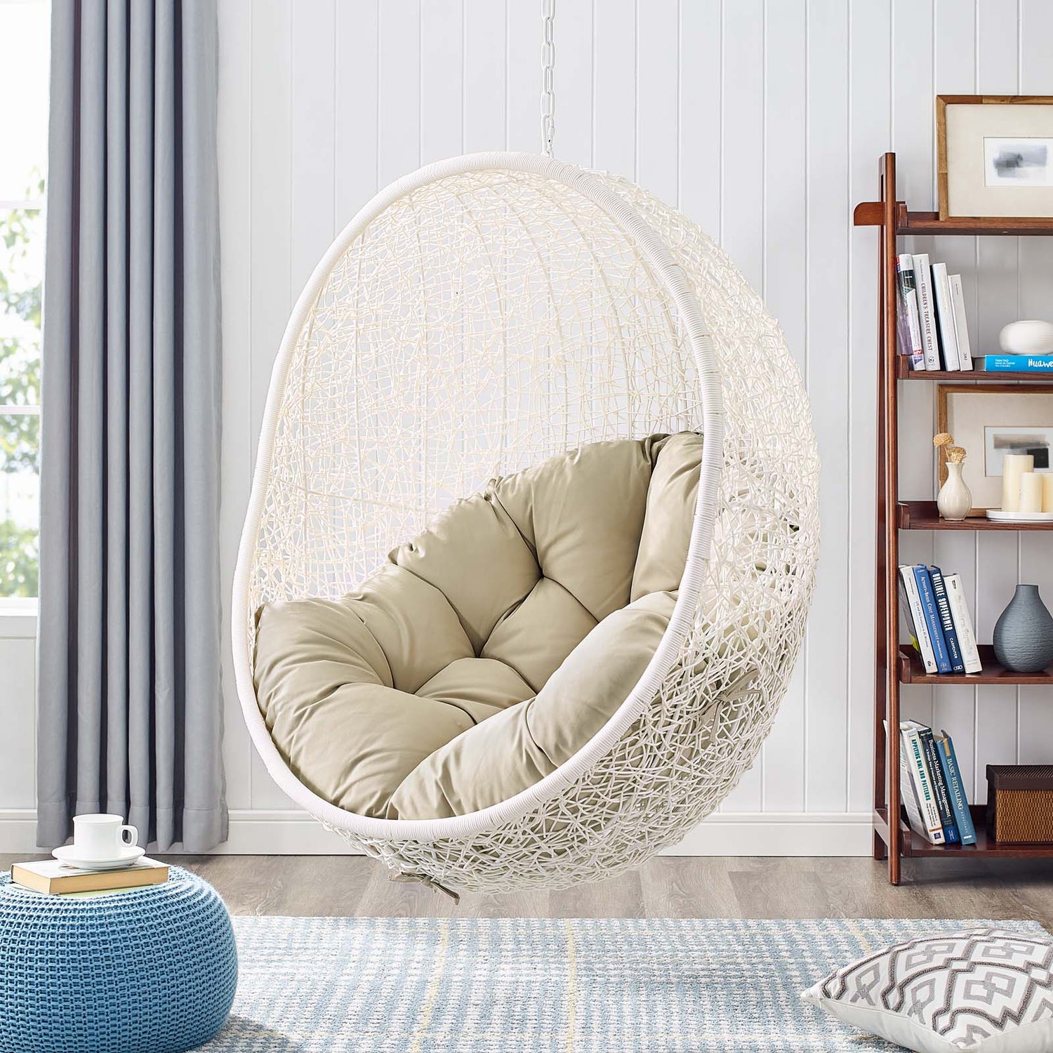 Hide Sunbrella Fabric Swing Outdoor Patio Lounge Chair Without Stand