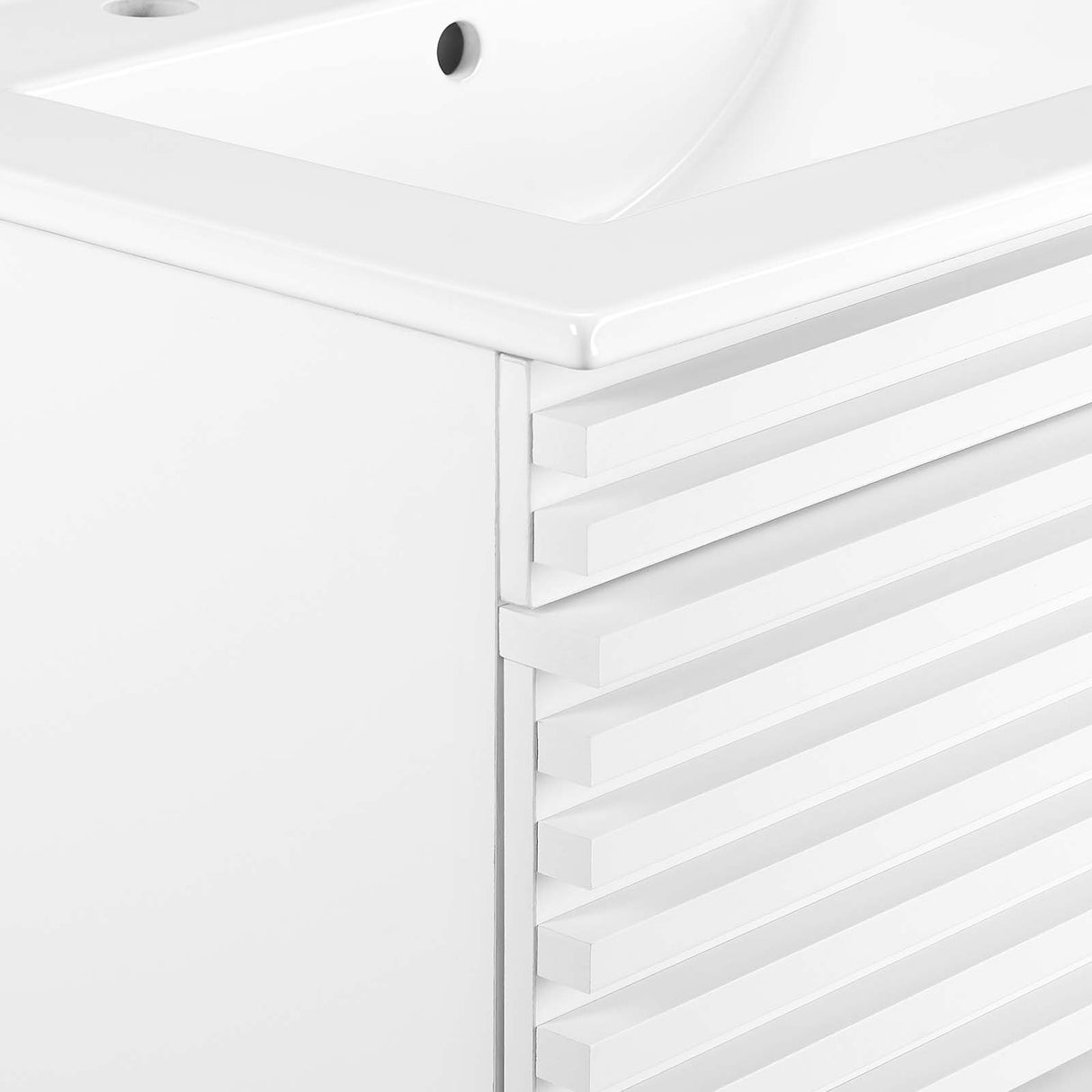 Render 24 In. Floating Bathroom Vanity with Ceramic Sink Top & Soft Closing Drawers