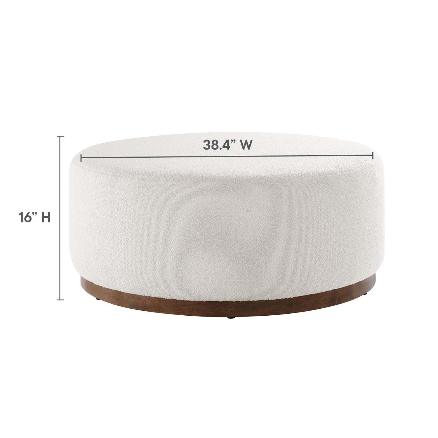 Tilden Large 23" Round Boucle Upholstered Ottoman