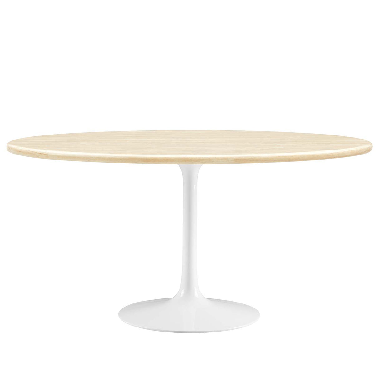 Lippa 60" Oval Artificial Travertine Dining Table
