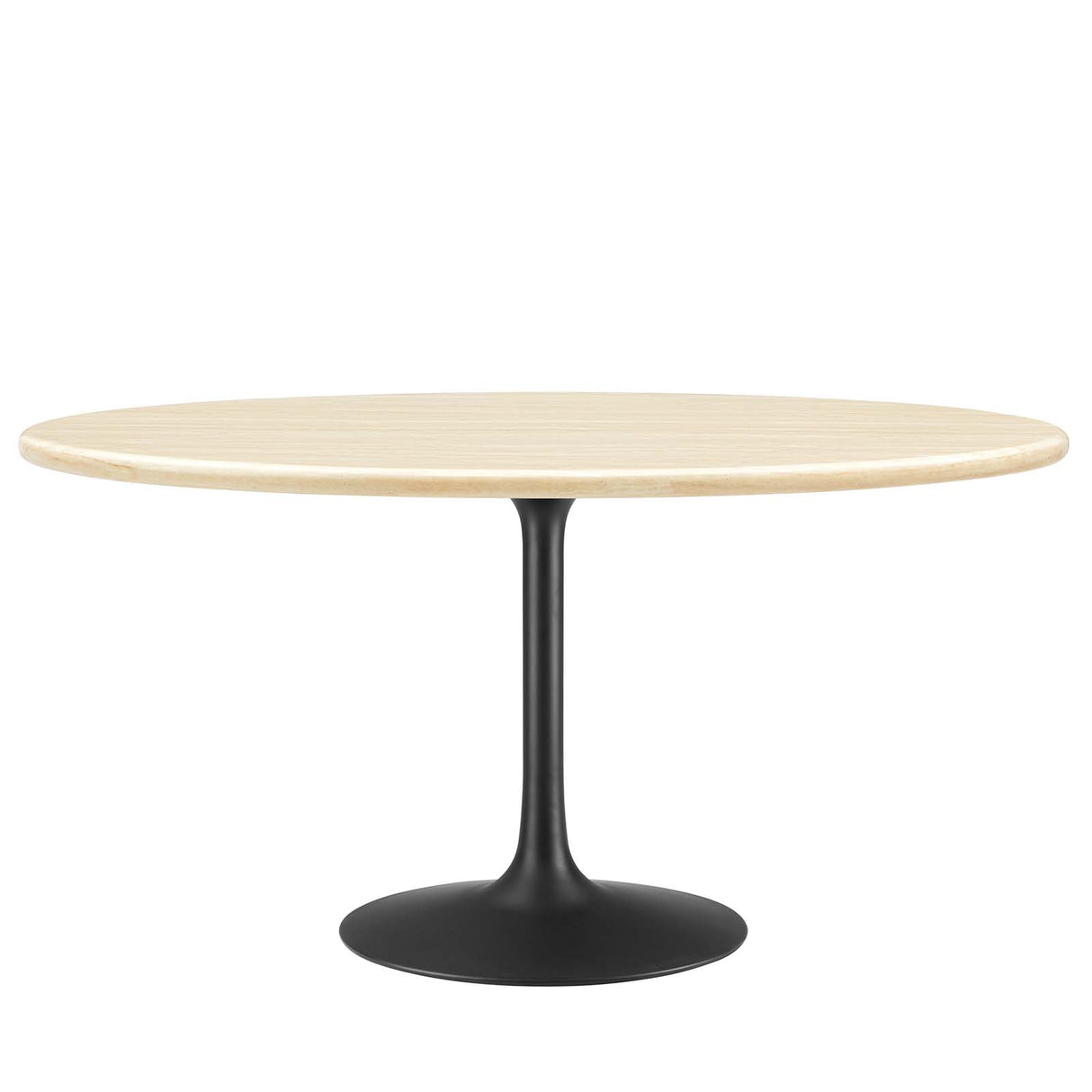 Lippa 60" Oval Artificial Travertine Dining Table