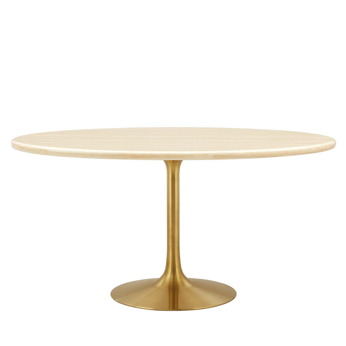 Lippa 60" Oval Artificial Travertine Dining Table