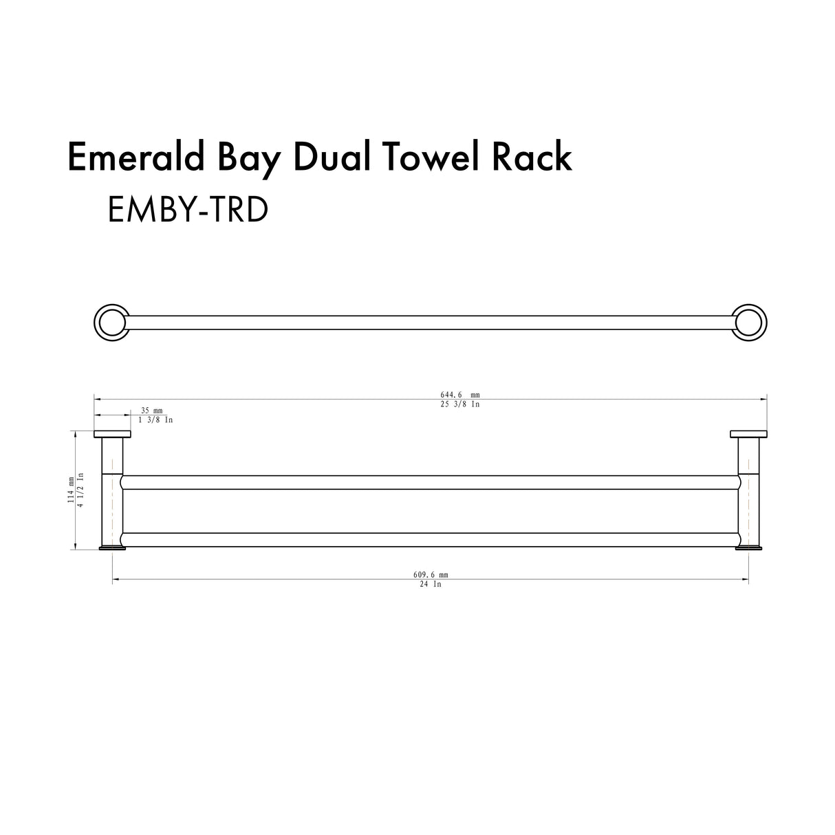 ZLINE Emerald Bay Double Towel Rail in Brushed Nickel (EMBY-TRD-BN)