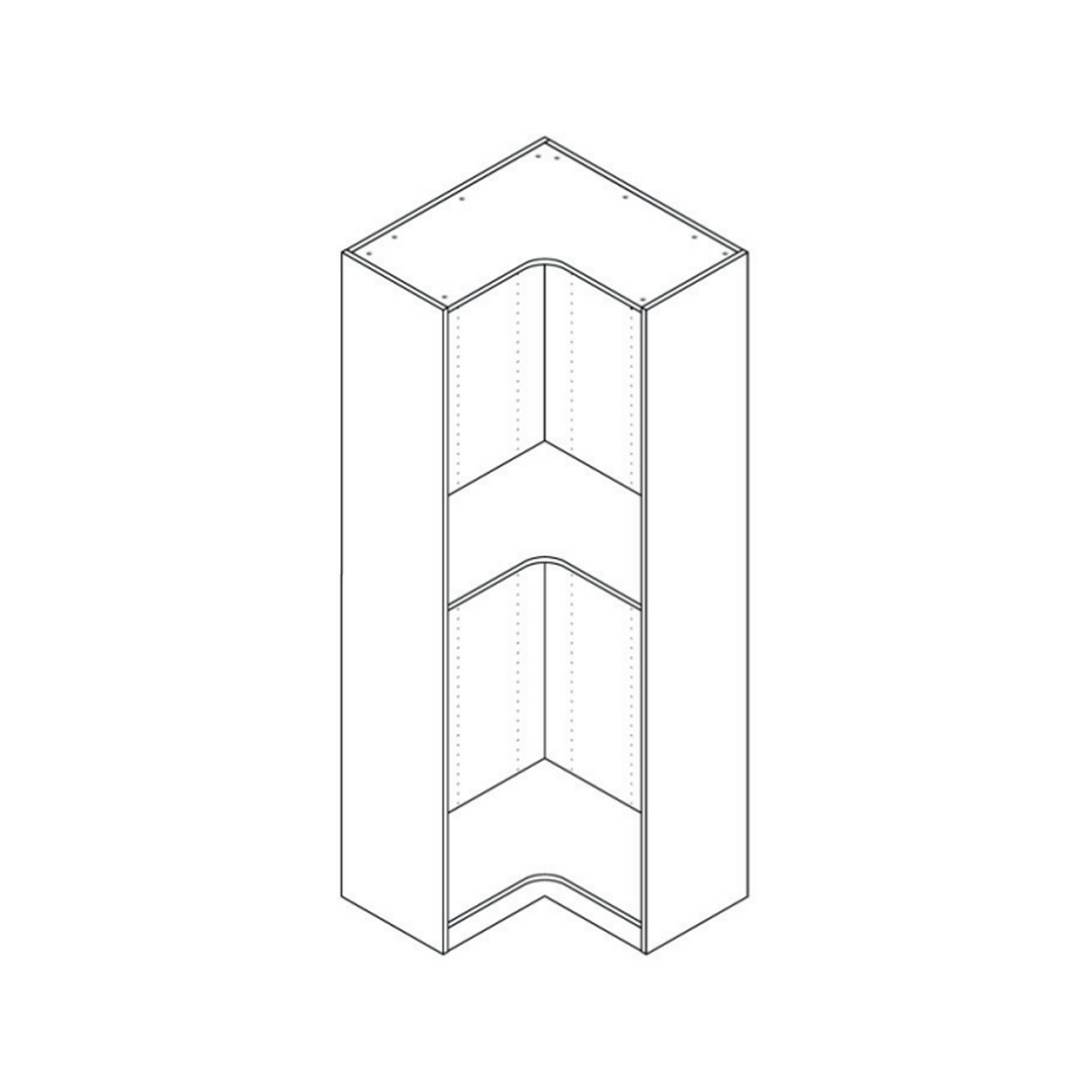 Earth Oak Closets - 30" Corner Closet With LED - 30" Width x 84" Height x 15" Depth