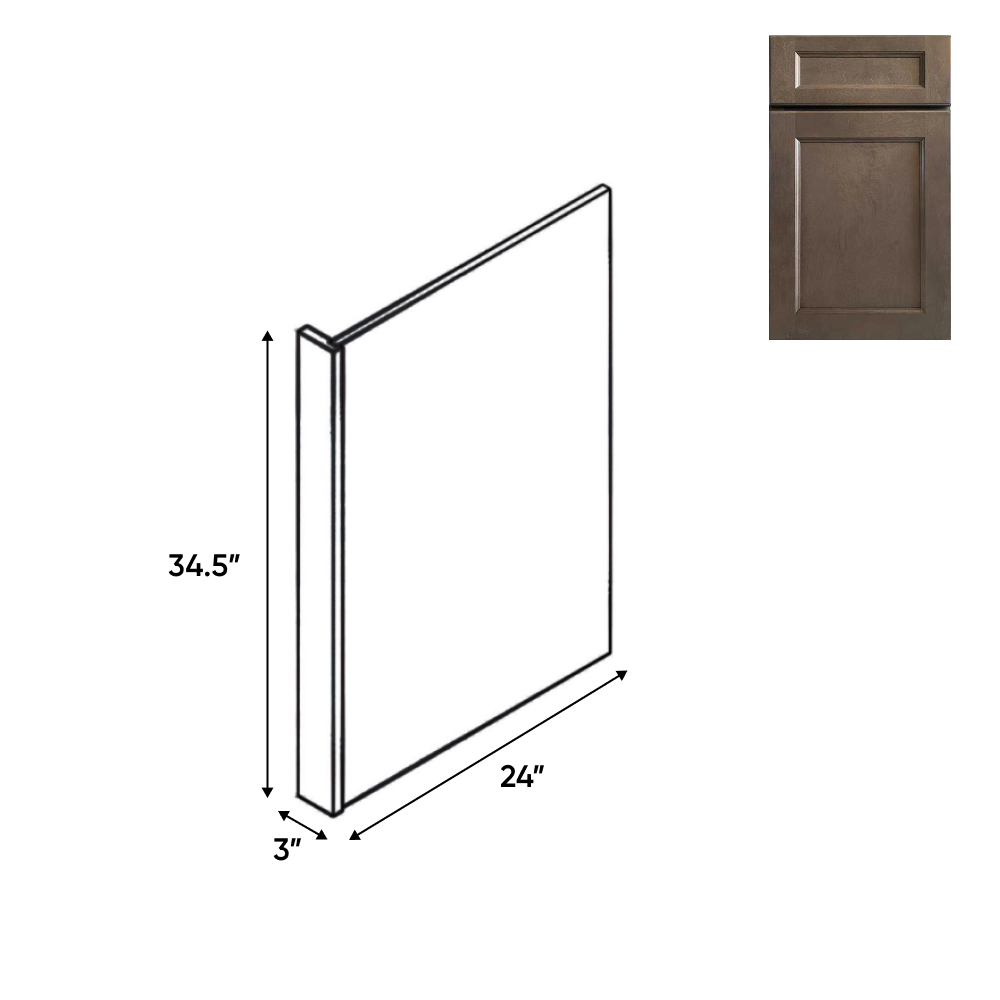 Essence Cemento - 3 Inch End Panels Accessories - 3" Width x 34.5" Height x 24" Depth