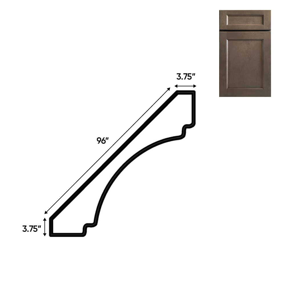 Essence Cemento - 3.75 Inch Crown Moldings Accessories - 3.75" Width x 3.75" Height x 96" Depth